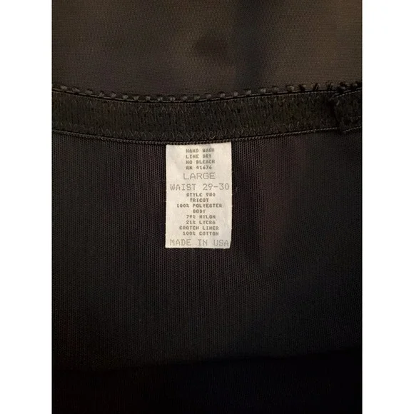 Empire Intimates Black Half Slip Panty Size Large Waist 29-30 Girdle Shaper - Picture 6 of 6